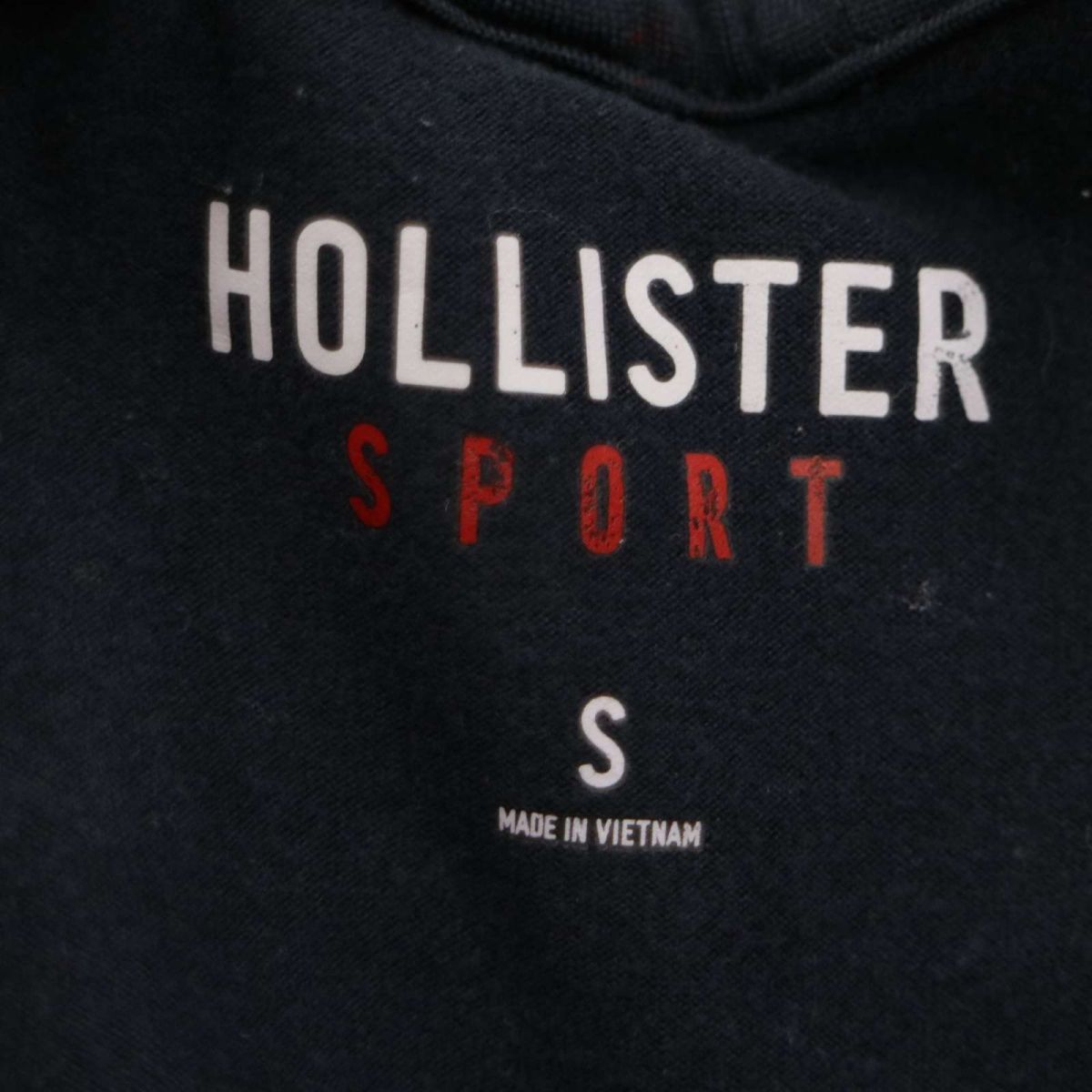 HOLLISTER SPORT ホリスター 通年 長袖 ロゴ刺繍★ ストレッチ サムホール ハーフジップ ポロシャツ Sz.S　メンズ ネイビー　C4T00406_1#F_画像6