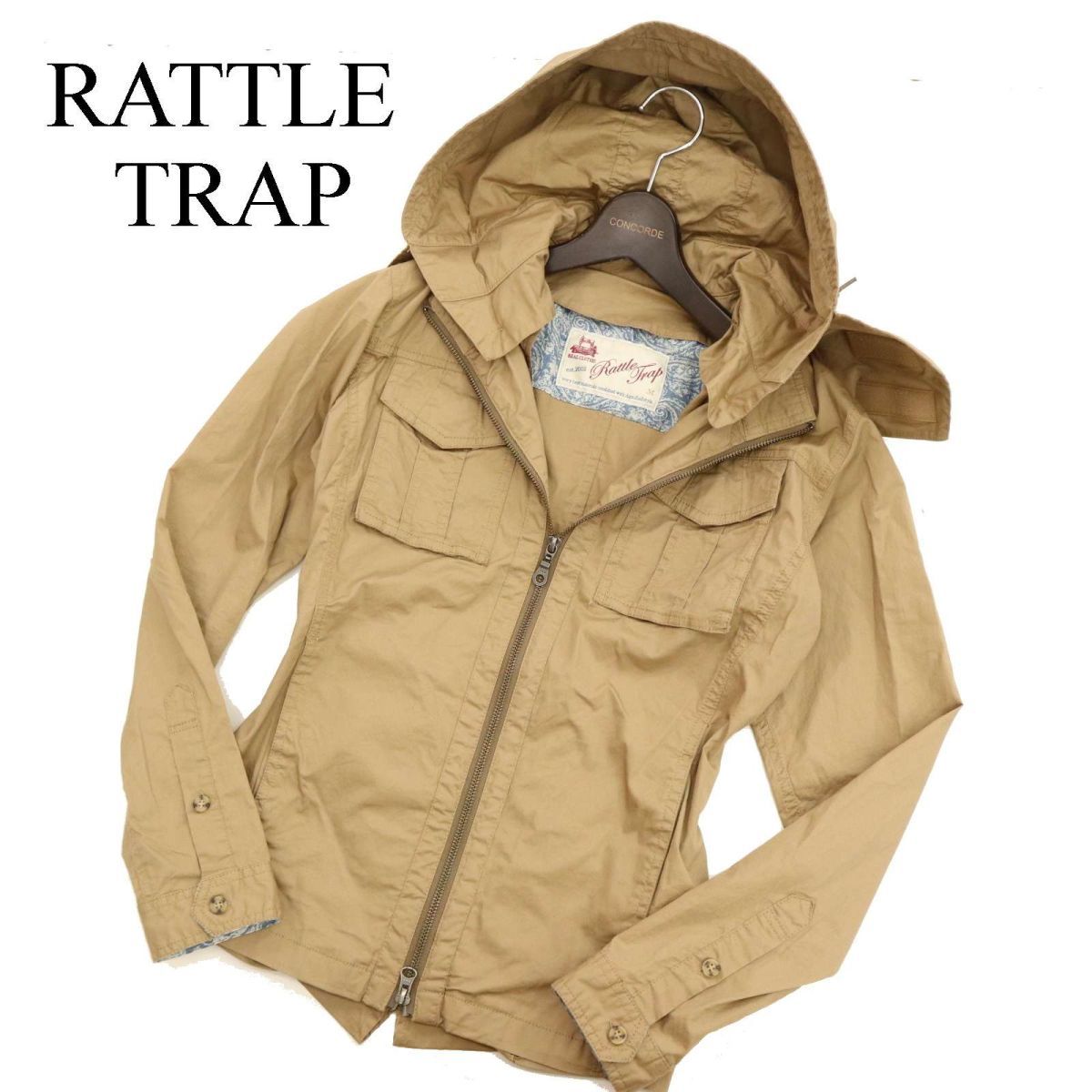 RATTLE TRAP メンズビギ 通年 2WAY!! フード着脱可★ ダブルジップ フーディー モッズ ジャケット ブルゾン Sz.M　メンズ　C4T00490_1#O_画像1