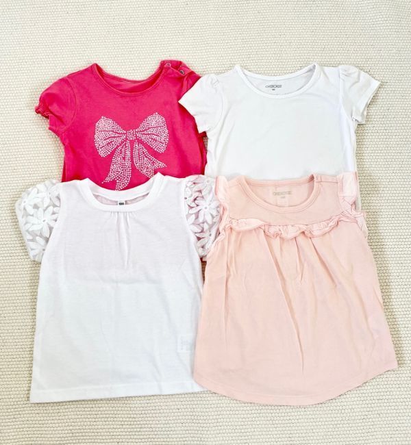 ★★半袖Tシャツ 4枚セット 白ピンク サイズ９５ １００★★の画像1