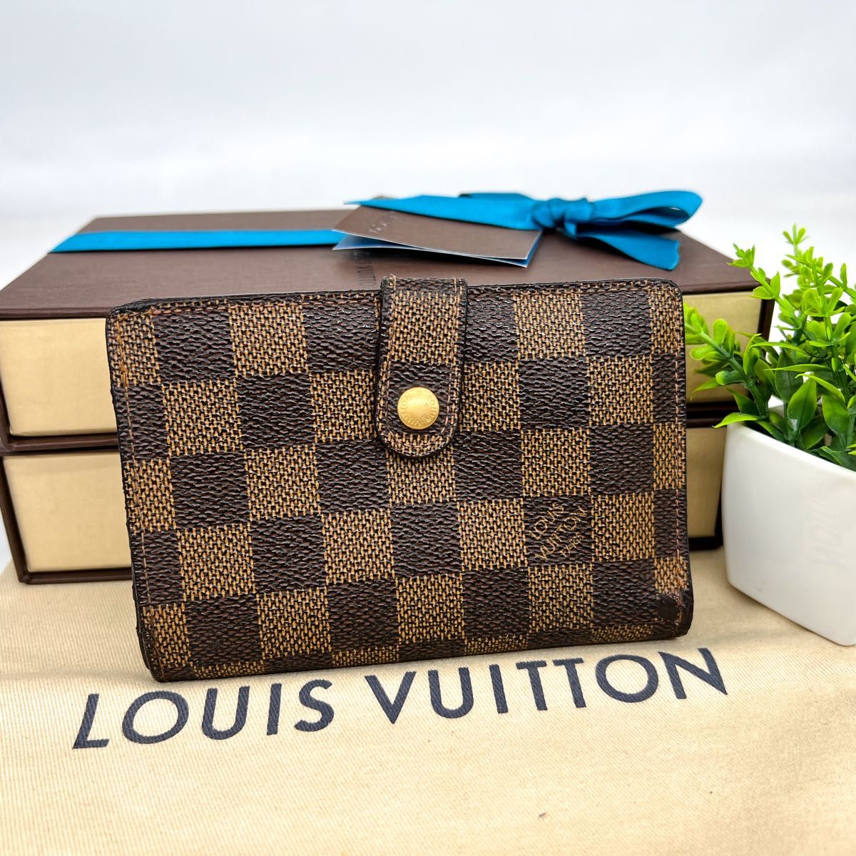 ルイヴィトン 　ポルトモネ　ダミエ　がま口　財布 LOUISVUITTON