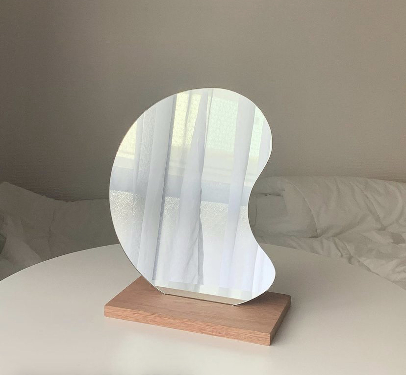 ビーンミラー　ウェーブミラー　韓国　インテリア　雑貨　変形ミラー　鏡　インスタ映え　小型　　寝室　居間_画像8