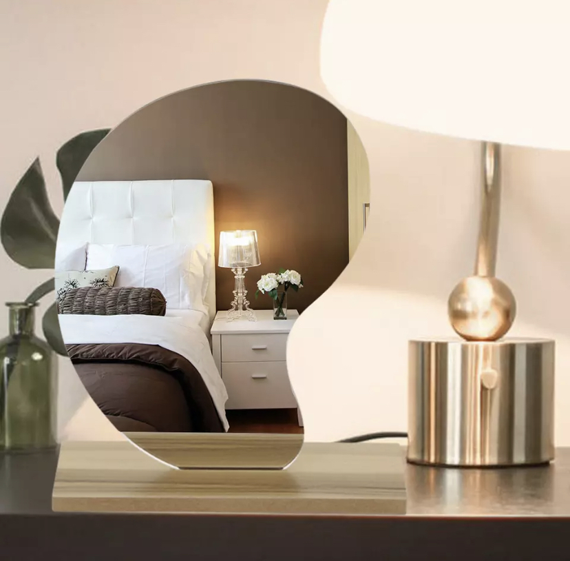 ビーンミラー　ウェーブミラー　韓国　インテリア　雑貨　変形ミラー　鏡　インスタ映え　小型　　寝室　居間_画像2