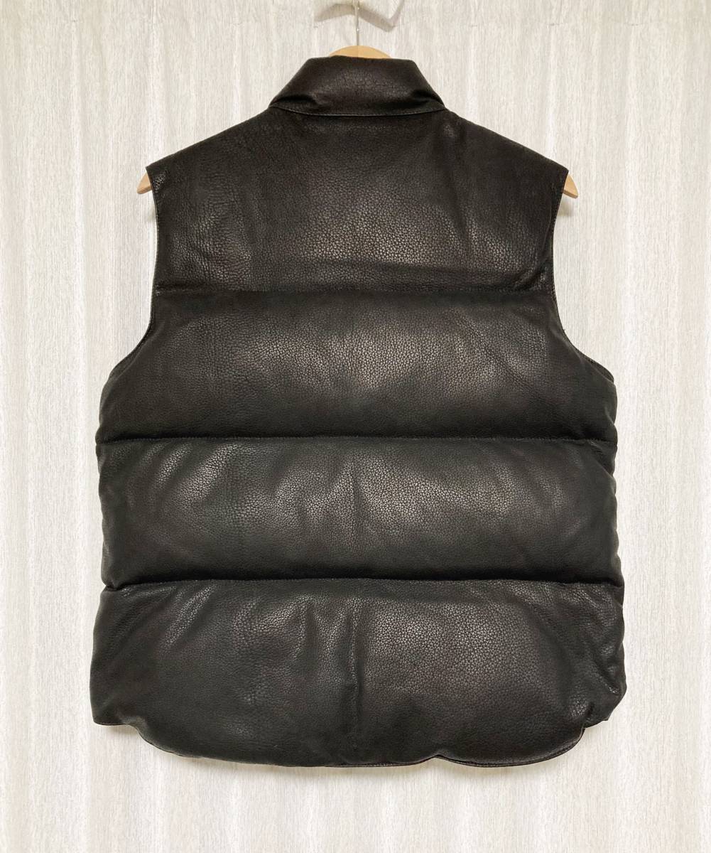 美品☆[FINECREEK＆CO] 22AW Deerskin Down Vest 'Law' ディアスキン レザーダウンベスト 40 鹿革 ブラック 日本製 ファインクリーク_画像2