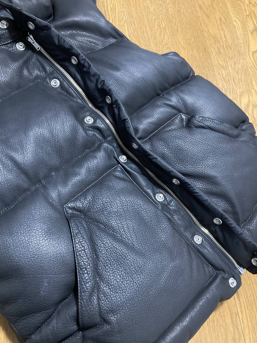 美品☆[FINECREEK＆CO] 22AW Deerskin Down Vest 'Law' ディアスキン レザーダウンベスト 40 鹿革 ブラック 日本製 ファインクリーク_画像6