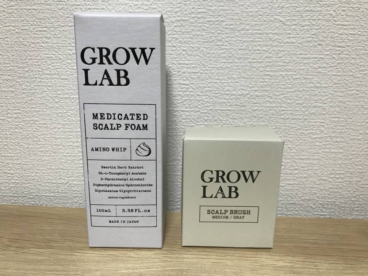 GROW LAB スカルプフォーム 100ml & マッサージブラシ　（メディケイテッド スカルプフォーム & スカルプブラシ）_画像1