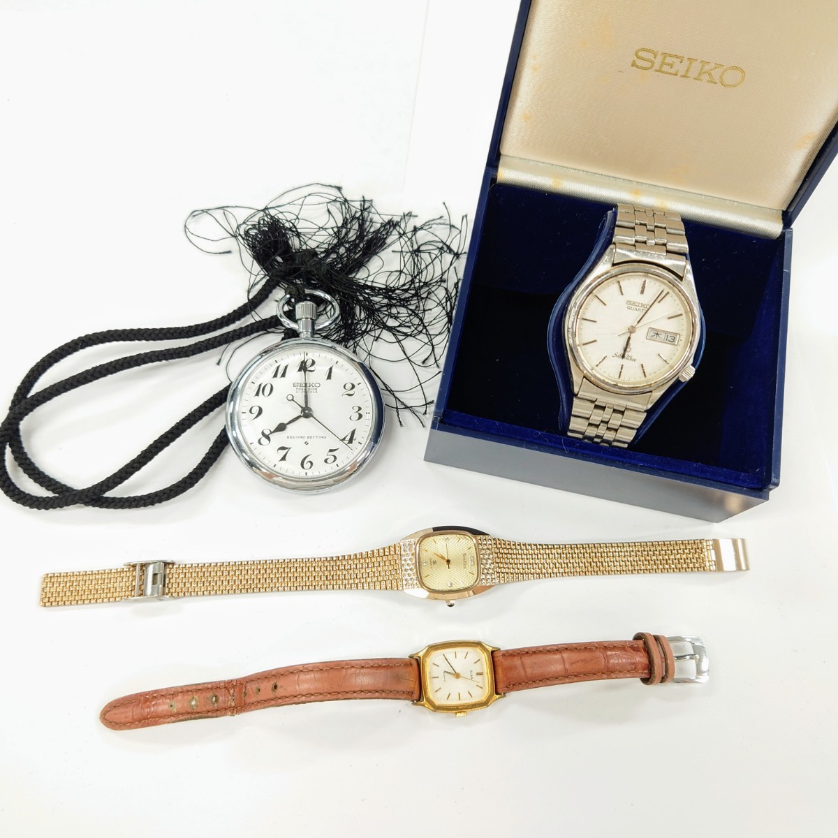 I383 腕時計 まとめ SEIKO ALBA BenRus セイコー クオーツ 懐中時計 中古 ジャンク品 訳あり_画像1