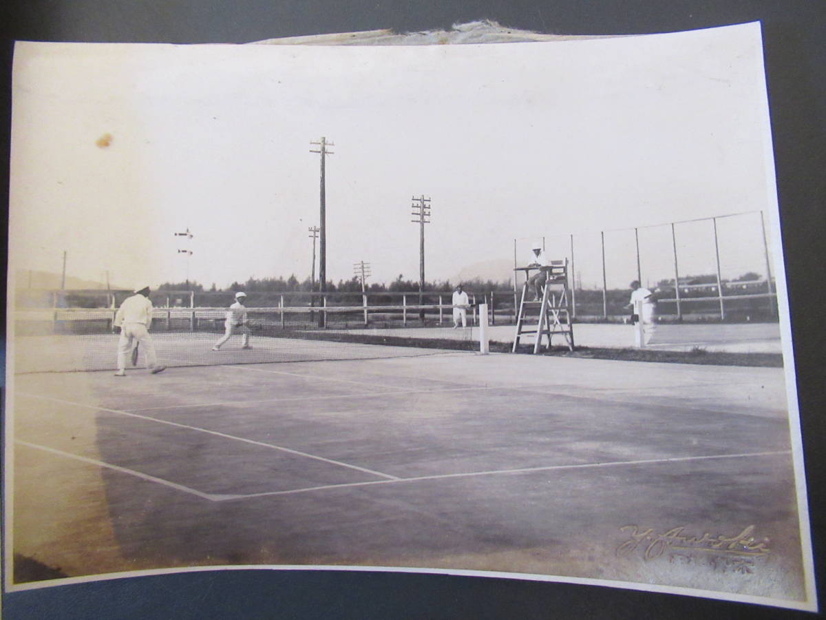 戦前　★「台湾　浅野セメント高雄工場　テニスコート」　風景写真　３枚　③_画像5