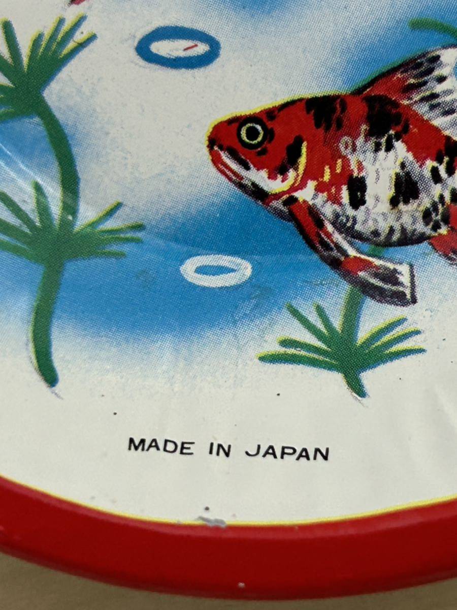  Showa Retro жестяная пластина золотая рыбка tray маленькая тарелка 2 вид 6 листов подлинная вещь 