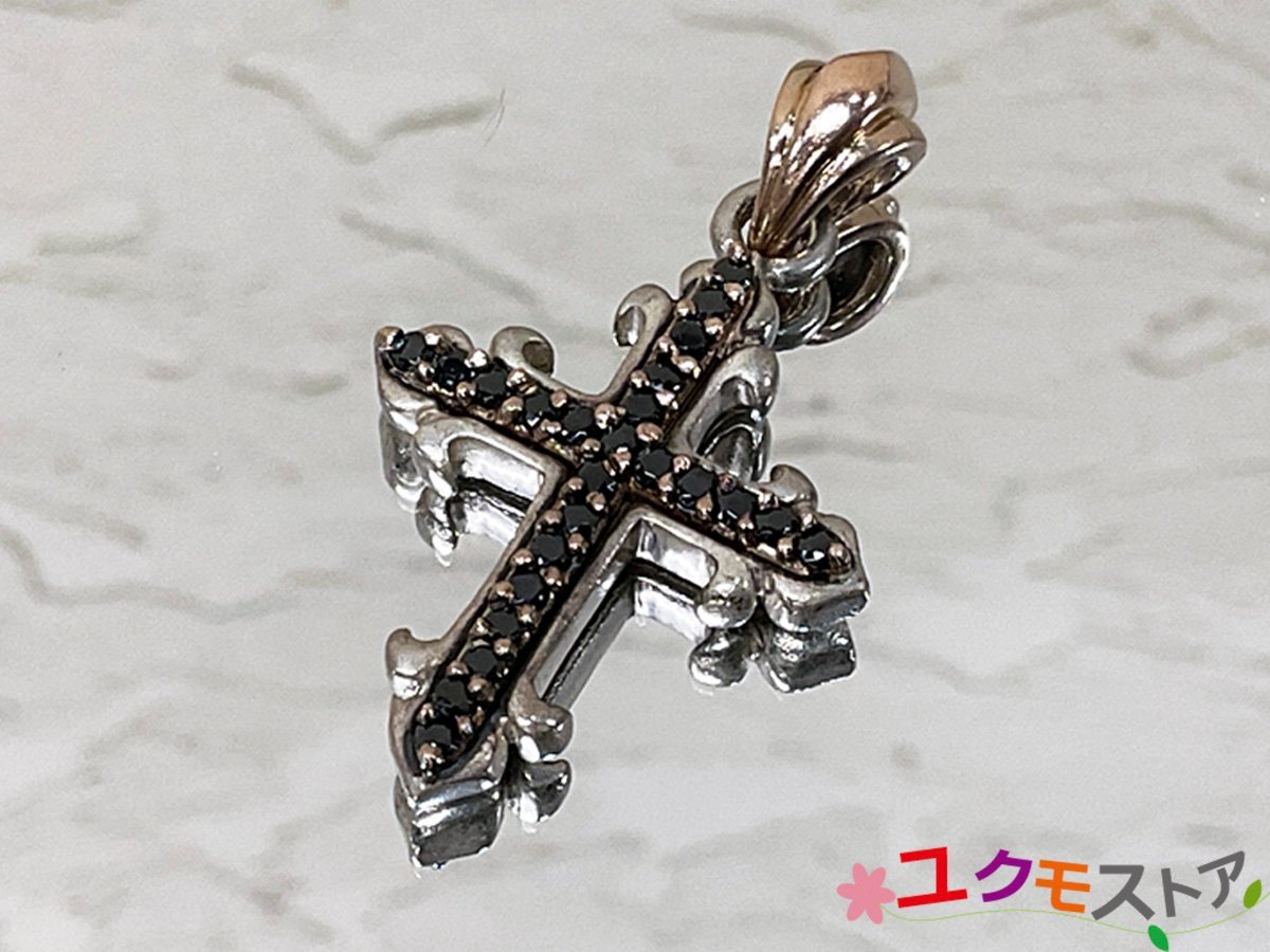 訳あり超特価の通販 【送料無料】ARPEGE アルページュ クロス 十字架 10K シルバー925 ブラックジルコニア ペンダントトップ コンビ 12.17g その他