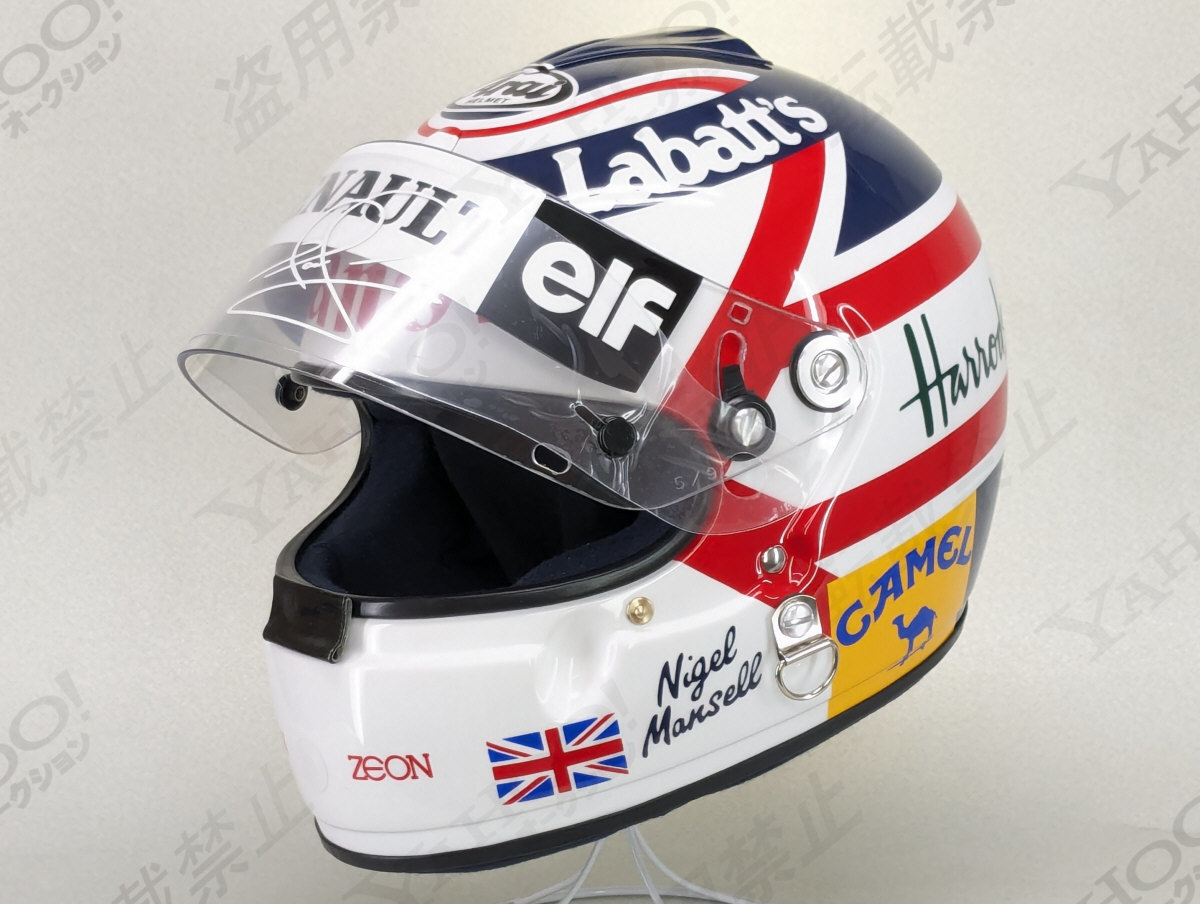 ナイジェル・マンセル レプリカヘルメット 1992年チャンピオン仕様 Arai GP-3K ウィリアムズ・ルノー FW14B Nigel Mansell Helmet F1_画像2