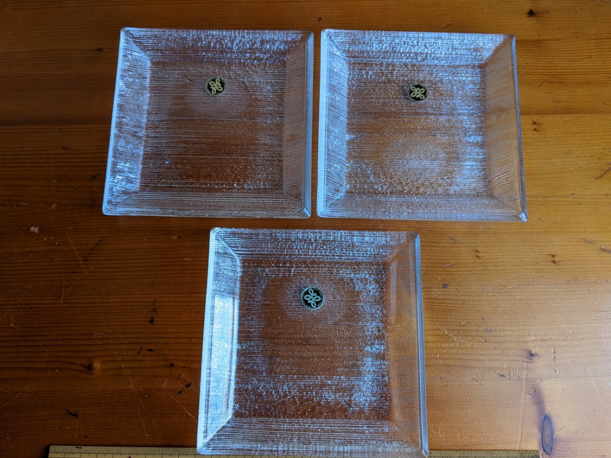  нехватка есть HOYA стекло. угол тарелка 3 листов комплект сигнал ya сделано в Японии MADE IN JAPAN 13.5cm примерно 