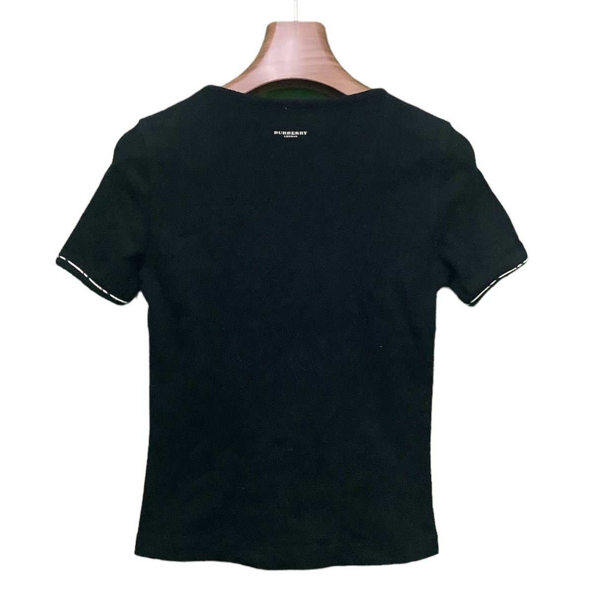 Burberry, バーバリー, 黒 ,半袖 ,Tシャツ ,カットソー ,古着, 38サイズ_画像3