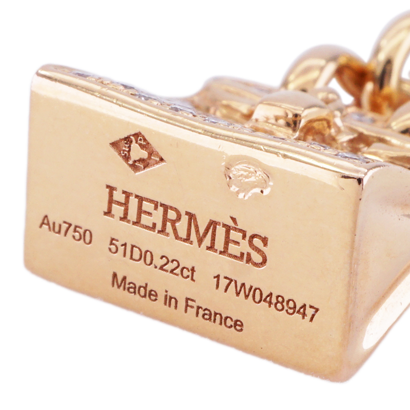 エルメス HERMES バーキン ペンダント 《アミュレット》 ダイヤネックレス ピンクゴールド_画像4