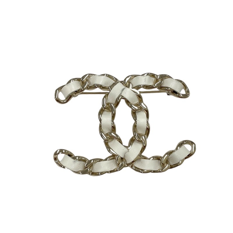  Chanel CHANEL bandana chain brooch here Mark white gold 