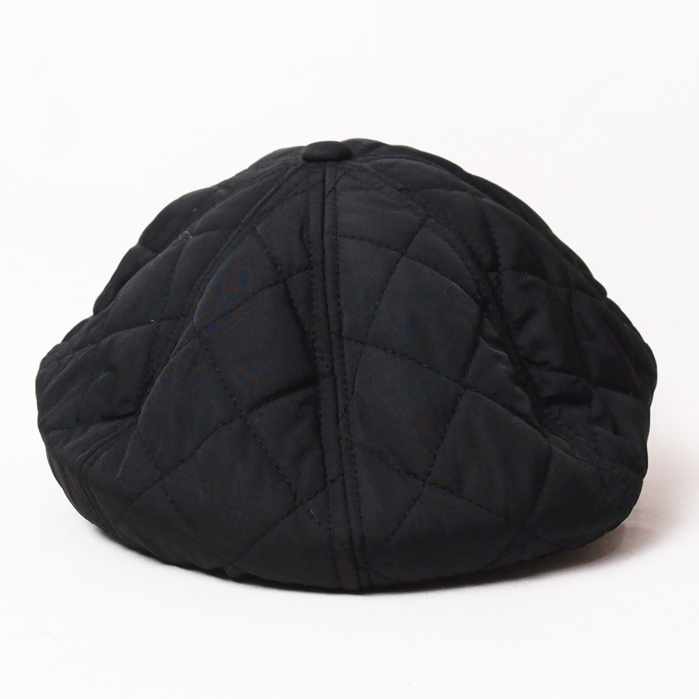 新品 ミリタリー キルティングベレー帽 フリーサイズ ブラック_画像4