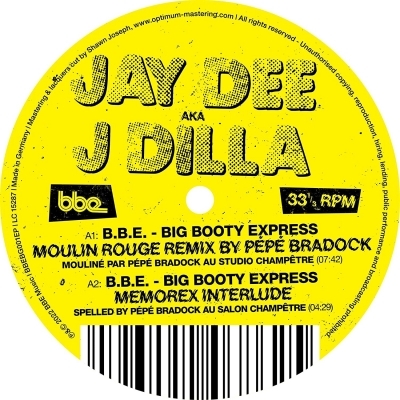 【新品/新宿ALTA】J Dilla (Jay Dee)/J Dilla - B.b.e. - Big Booty Express - Remixes By Pepe Bradock & Ame(BBEBG001EP)_画像1