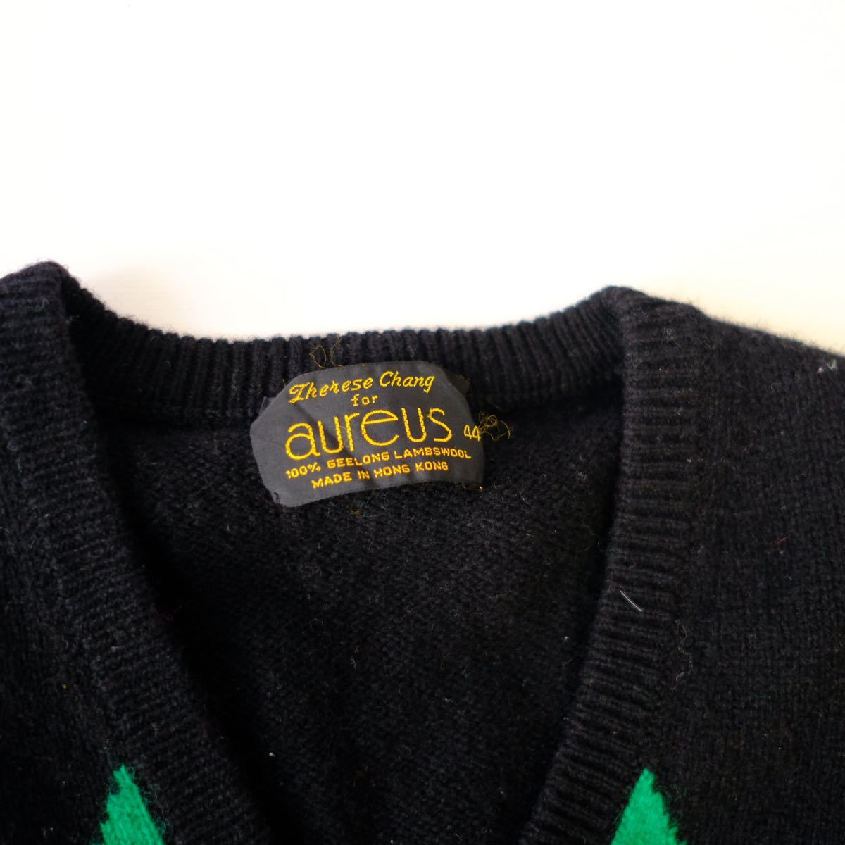 【1980s】ビンテージ　デザイン　ニットベスト　アーガイル　ダイヤチェック　古着屋　セーター　カラフル　海外仕入れ_画像2