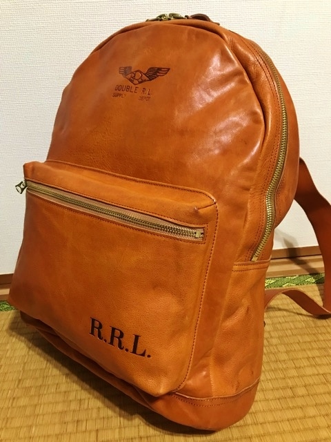  18万円 新品 RRL レザー バックバッグ リュックサック レザーバッグ bag バッグ TALON polo ralph lauren filson moto wesco alden coach_画像1