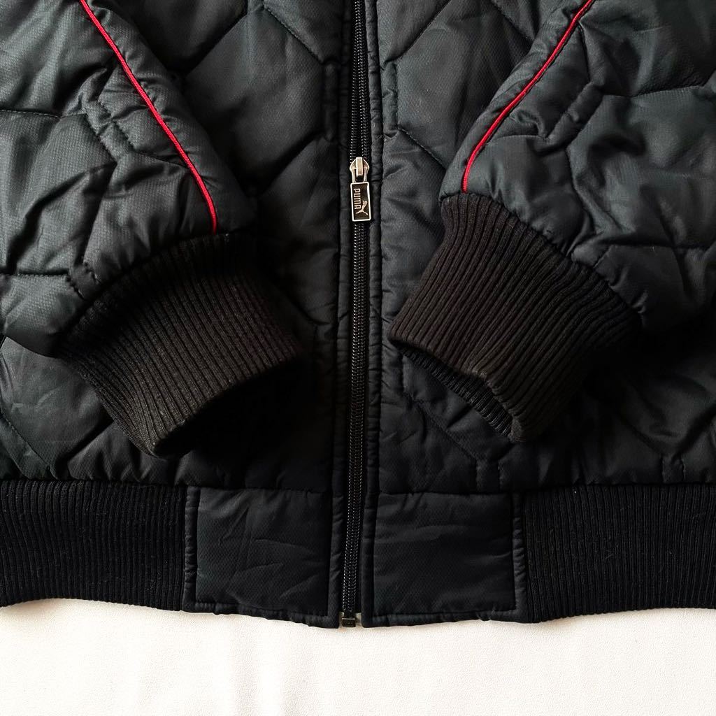 プーマ PUMA フルジップ キルティング 中綿ジャケット O (XL) ブラック レッド 立ち襟 防寒 ジャケット 黒　赤_画像6