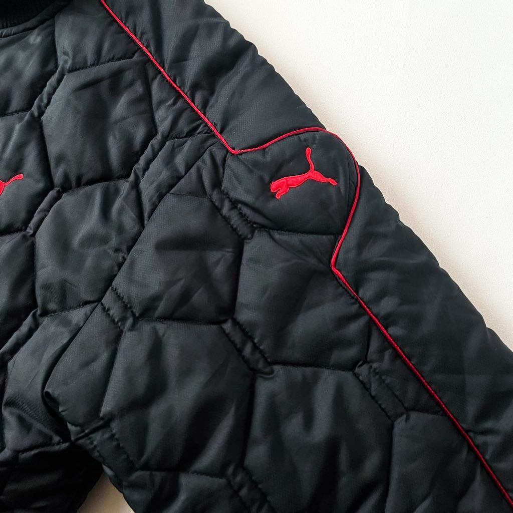 プーマ PUMA フルジップ キルティング 中綿ジャケット O (XL) ブラック レッド 立ち襟 防寒 ジャケット 黒　赤_画像8