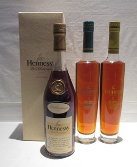 ★1円～【古酒 未開栓】 Hennessy ヘネシー VSOP スリムボトル / ケンゾー 青・黄 2本　計3点セット_画像1