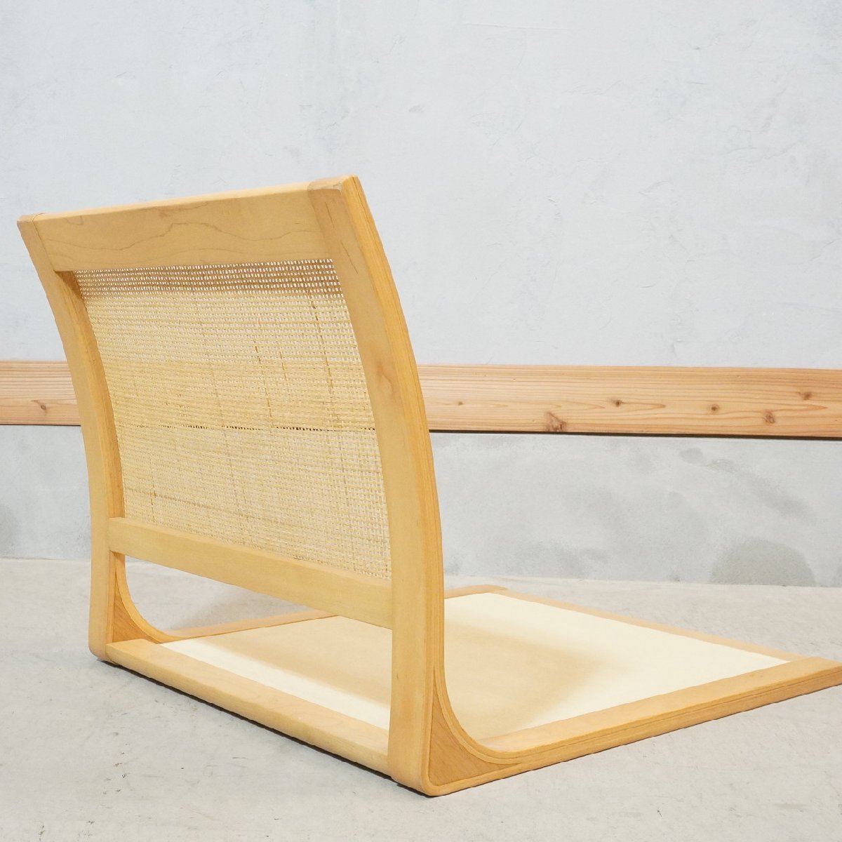 TENDO 天童木工 メープル材 座椅子 5559MP 2脚セット 原好輝 ローチェア ラタン 籐 和モダン シンプル ナチュラル レトロ 国産 EA354_画像7