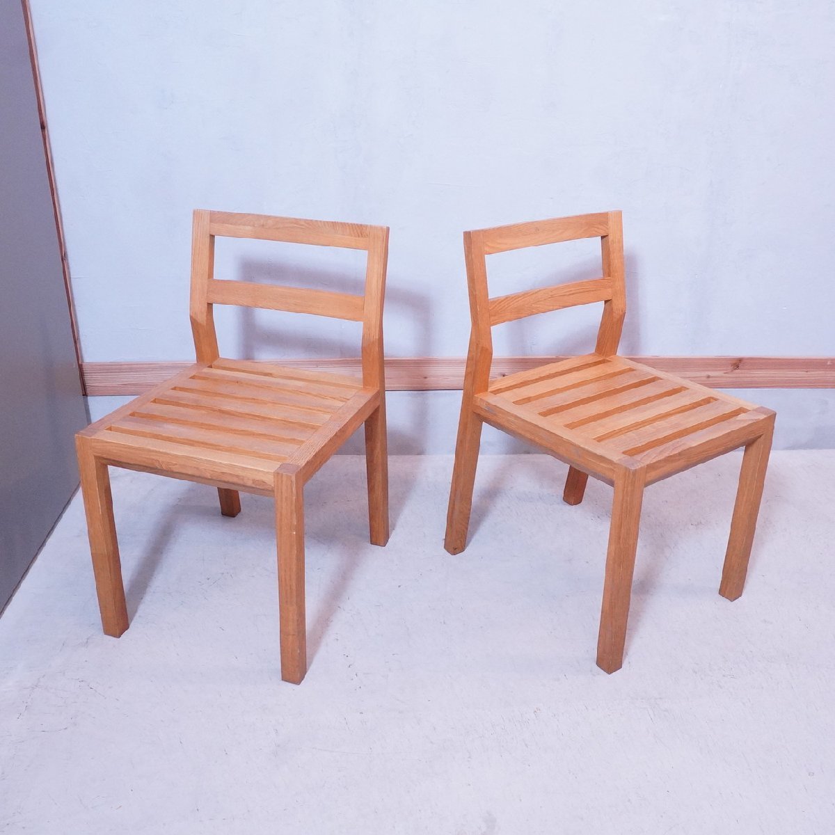 WISEWISE ワイスワイス SATOYAMA サトヤマ ダイニングチェア2脚セット クリ材 無垢集成材 椅子 ナチュラル シンプル サイドチェア EA412_画像2