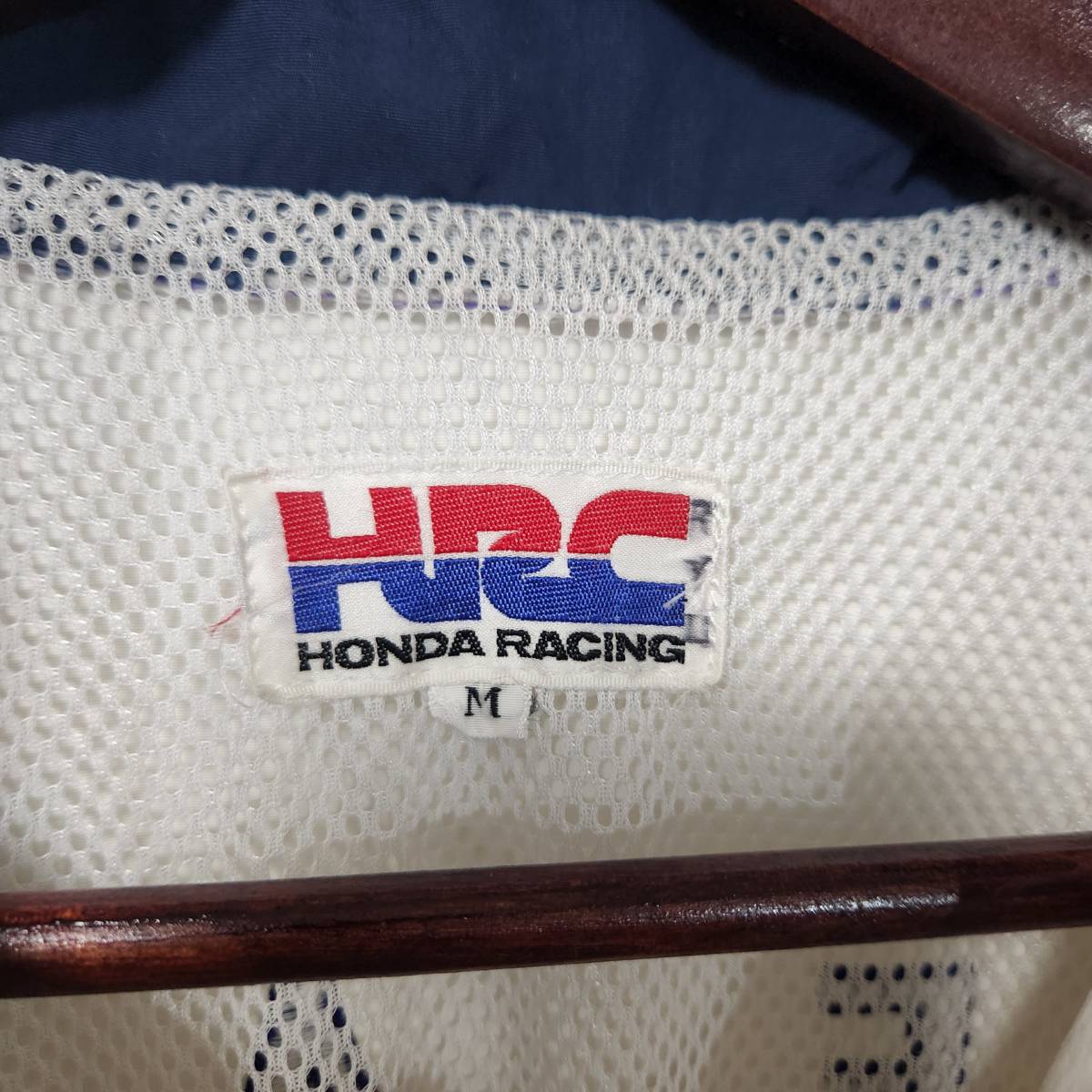 希少 当時物 日本製 HONDA TEAM HRC ナイロンジャケット マルチカラー 白紫紺 刺繍デザイン Mサイズ ホンダ NSR CBR 90年代 旧車 走り屋_画像5