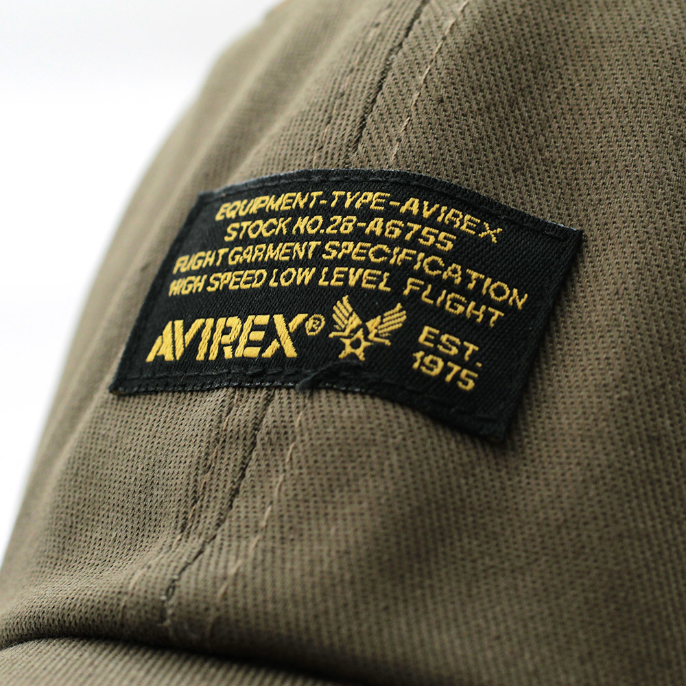 ローキャップ 帽子 メンズ AVIREX FRONT NAME LOW CAP アヴィレックス カーキ アーミー 14492900-35 アビレックス ミリタリー アメリカ_100%Cotton