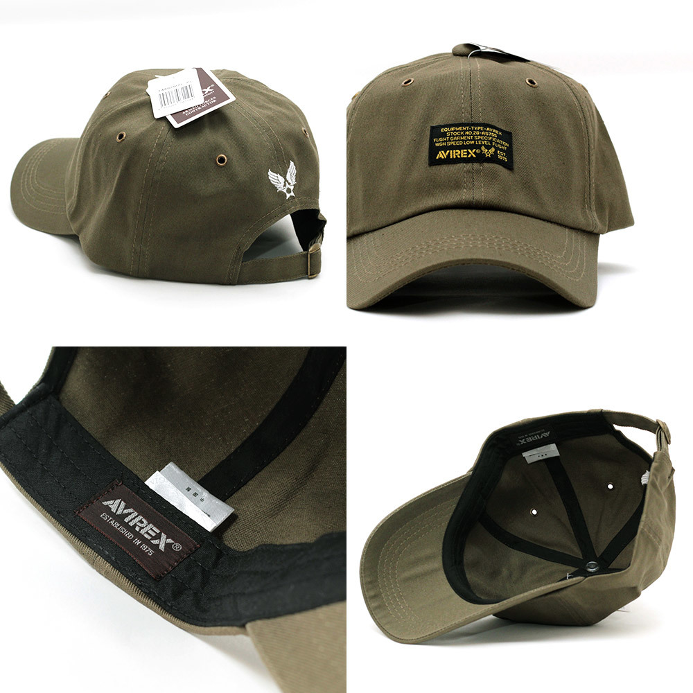 ローキャップ 帽子 メンズ AVIREX FRONT NAME LOW CAP アヴィレックス カーキ アーミー 14492900-35 アビレックス ミリタリー アメリカ_Product Details