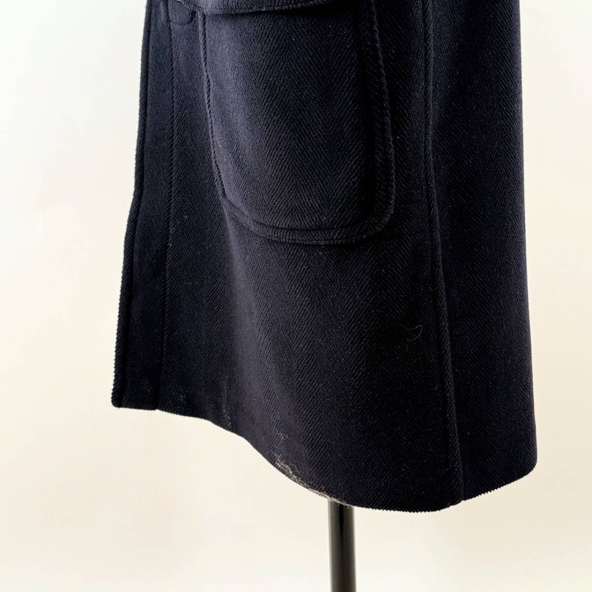  rare { Good Condition / KINGSTON / UK52 }80s90s beautiful goods [ GLOVERALL Moore Brooke navy herringbone duffle coat Vintage ]