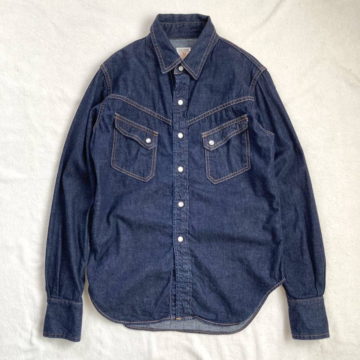 TCB JEANS デニムシャツ ウエスタンシャツ 岡山 児島デニム 34サイズウエスタン デニムシャツ 長袖シャツ_画像1