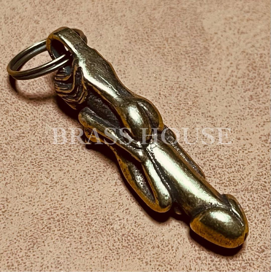 E4 Uni -k key holder sex god ....peni snood ... power increase large .... brass key holder Gold accessory bike 