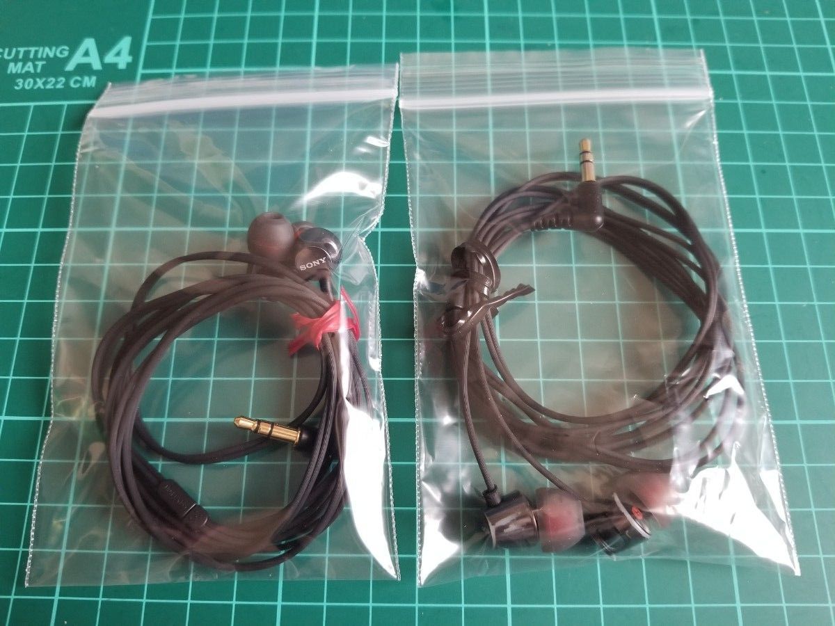 【動作品 2セット】有線イヤホン SONY MDR-EX155 ブラック