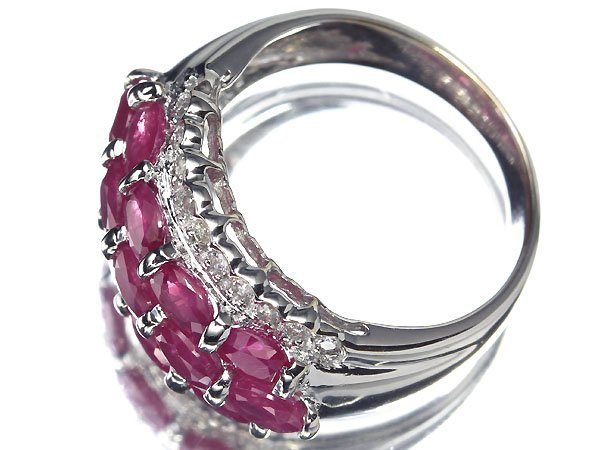 KL10563S【1円～】新品【RK宝石】《Ruby》贅沢なボリューム!! 上質天然ルビー 総計2.5ct!! 極上ダイヤモンド K18WG 高級リング ダイヤ_画像3