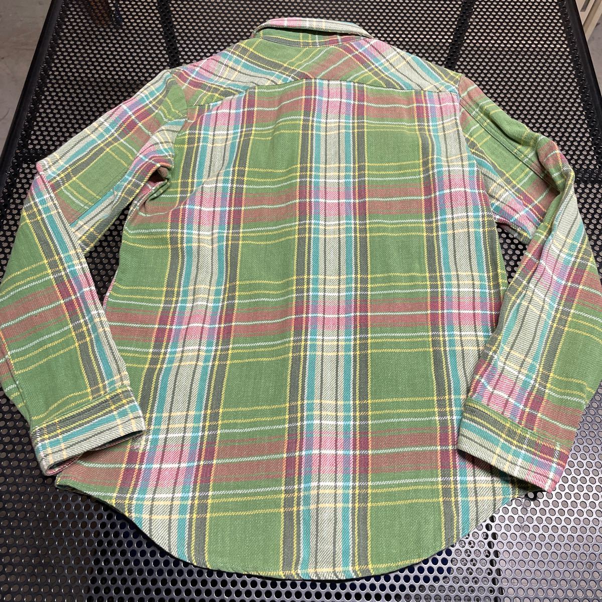  made in Japan Hollywood Ranch Market long sleeve flannel shirt Bick Mac cloth manner check 2 size green green 