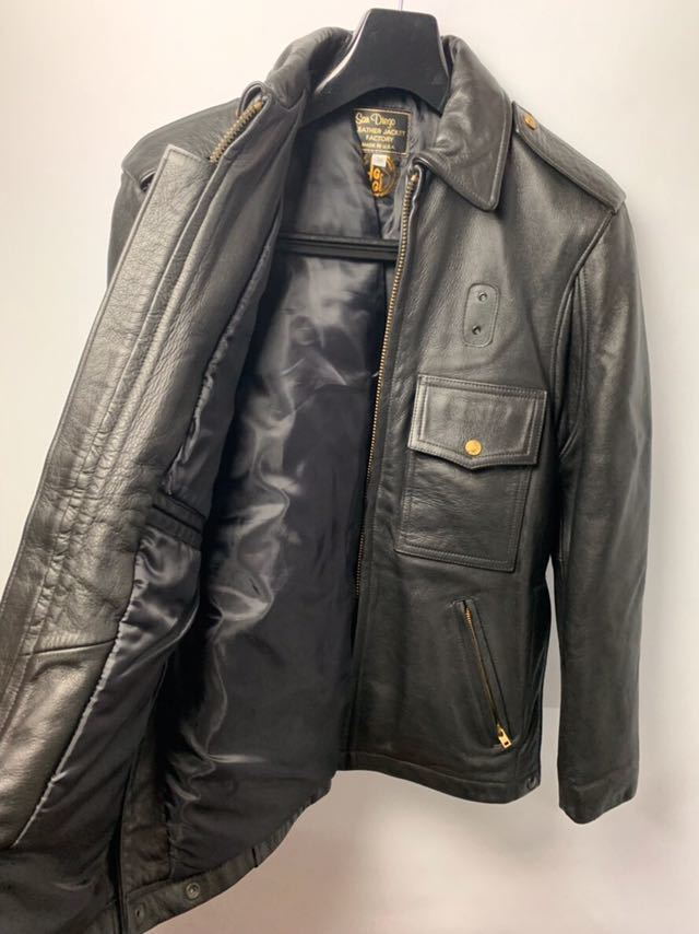 San Diego LEATHER JACKET FACTORY × Nepenthes HOGGS USA производства мясо толщина кожа Police man жакет кожа байкерская куртка 38 M степень 