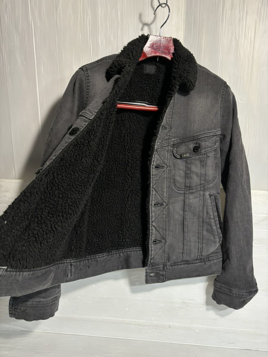Lee RIDERS SANFORIZED Lee black stretch Denim reverse side boa Sherpa Tracker jacket black Denim M black jeans 