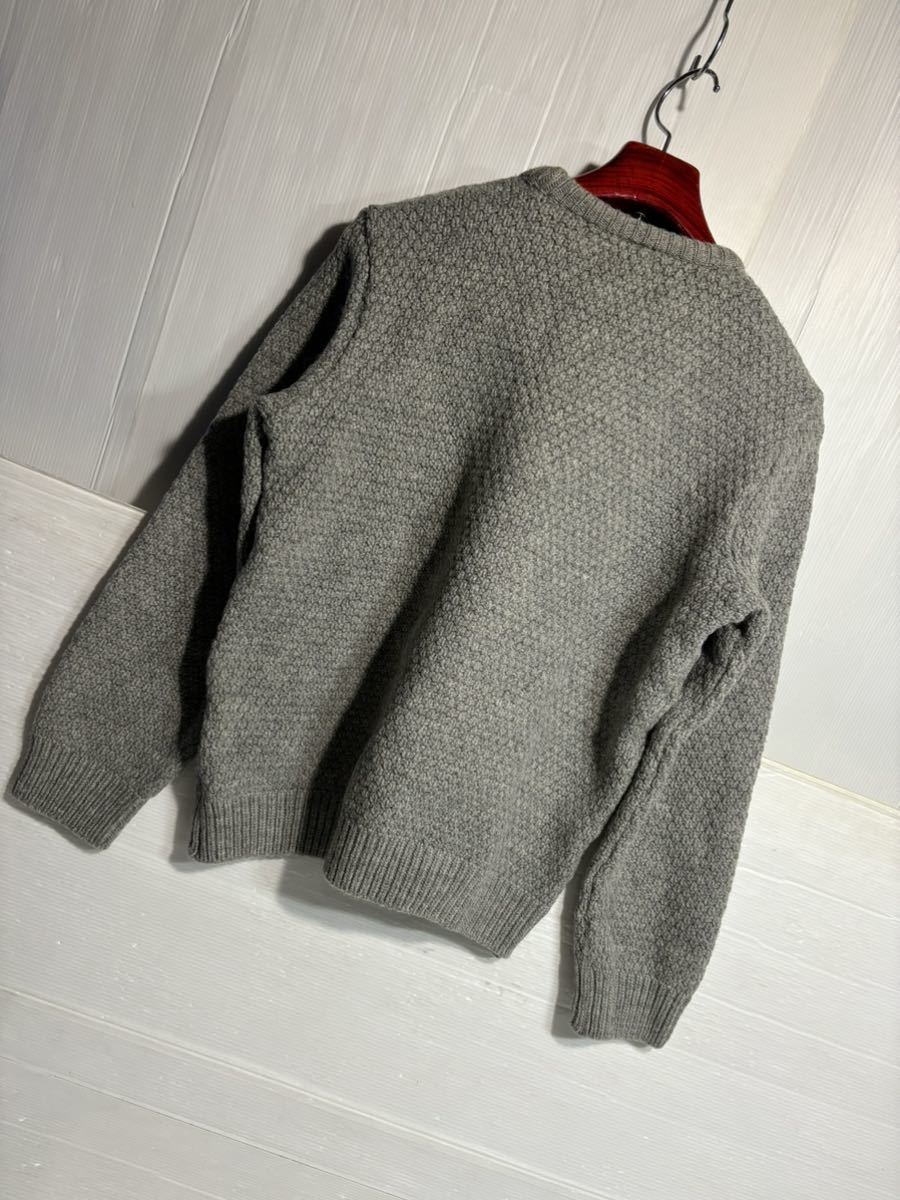 ヴィンテージ Kilkeel Knitting Mills キルキール　　アイメックス　イギリス製　肉厚ウール　フィッシャーマンセーター　霜降りグレー 36_画像10