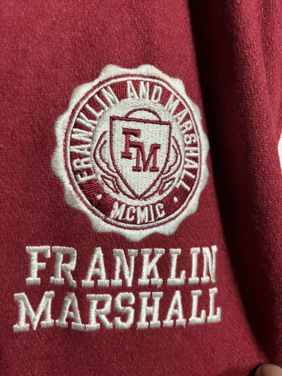 FRANKLIN AND MARSHALL フランクリンアンドマーシャル フランクリンマーシャル 本革 レザー スタジャン スタジアムジャンパー 赤 XLの画像5