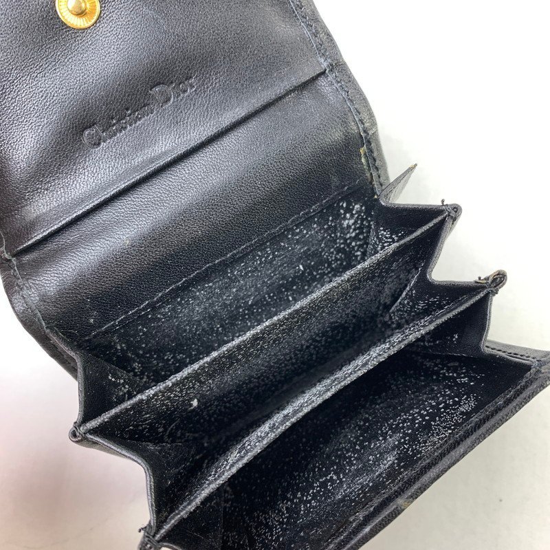 FUZ【ジャンク品】 Christian Dior　ディオール レザーコインケース 破れ 内部カビ？あり 〈181-240106-NM-6-FUZ〉_画像6