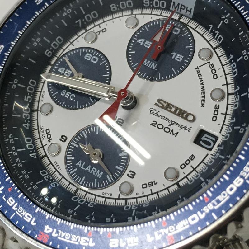 TEI 【現状渡し品】 SEIKO 7T62-0EB0 クロノグラフ クォーツ セイコー 腕時計 白文字盤 200M 電池切れ ジャンク 〈197-240110-YO-7-TEI〉_画像7