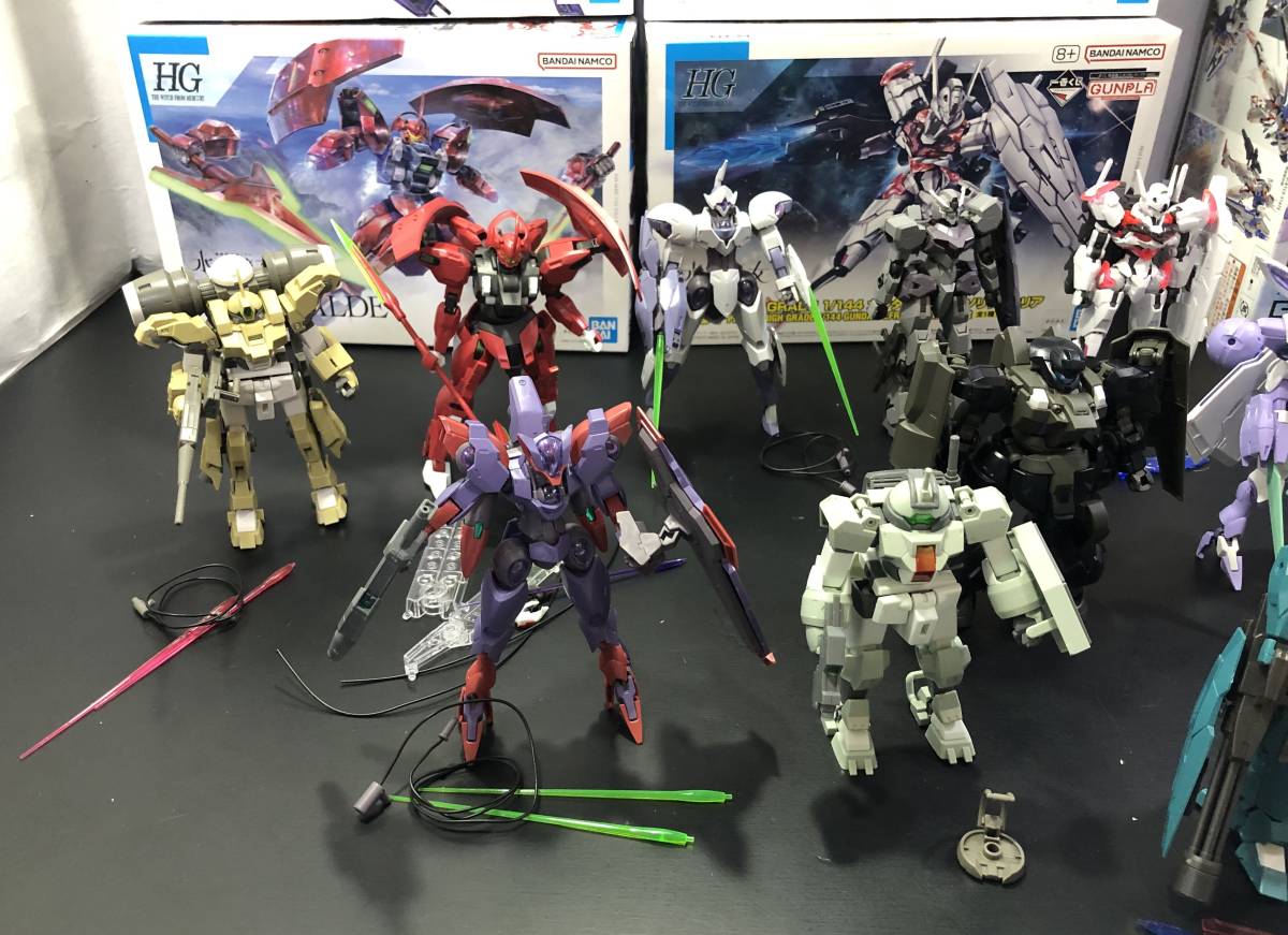 8Y 1円～ 組立済 ガンプラ 水星の魔女 HG 一番くじ フルメカニクス 等 まとめて セット ジャンク_画像2