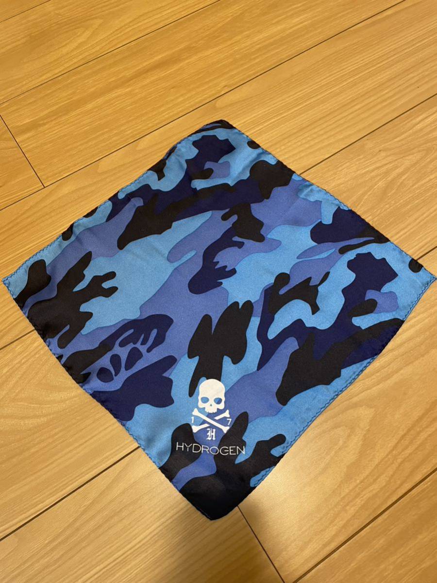 即決：ほぼ未使用 ハイドロゲン HYDROGEN コットンモダール ポケットチーフ POCKET SQUARE_画像1