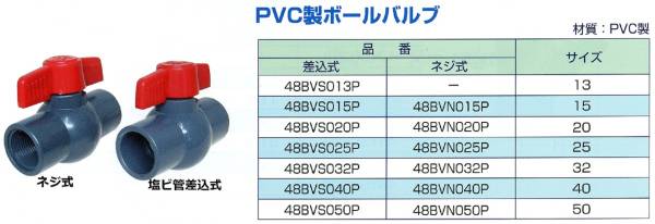 新品　激安 ＰＶＣボールバルブ　サイズ５０　差込かネジか選択_画像2