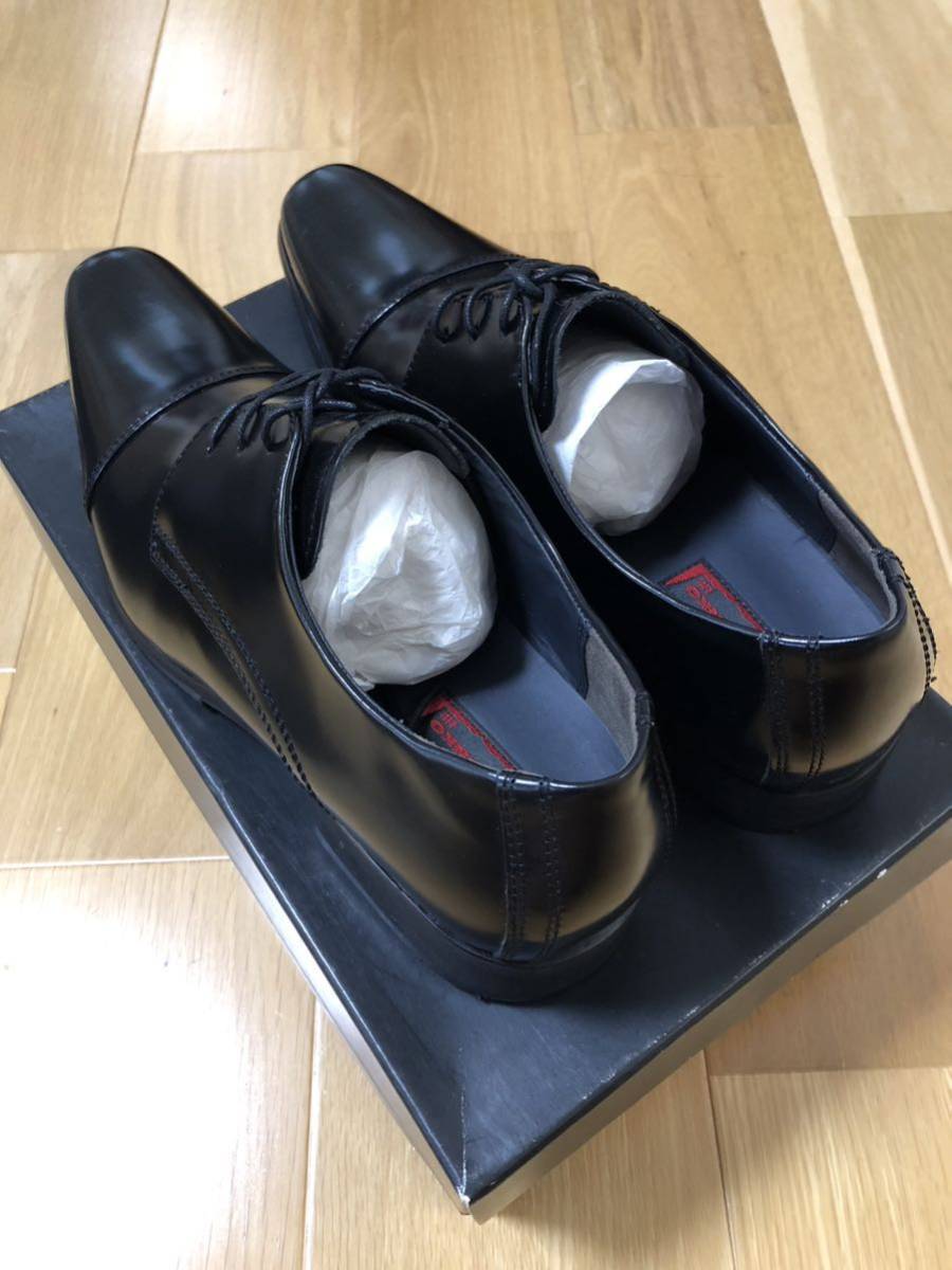 新品未使用 ドレスシューズ Mr.JUNKO 27.5cm EEE 黒 ビジネスシューズ メンズ スタイリッシュ 光沢 チップ 革靴 紳士靴 大きいサイズ_画像2