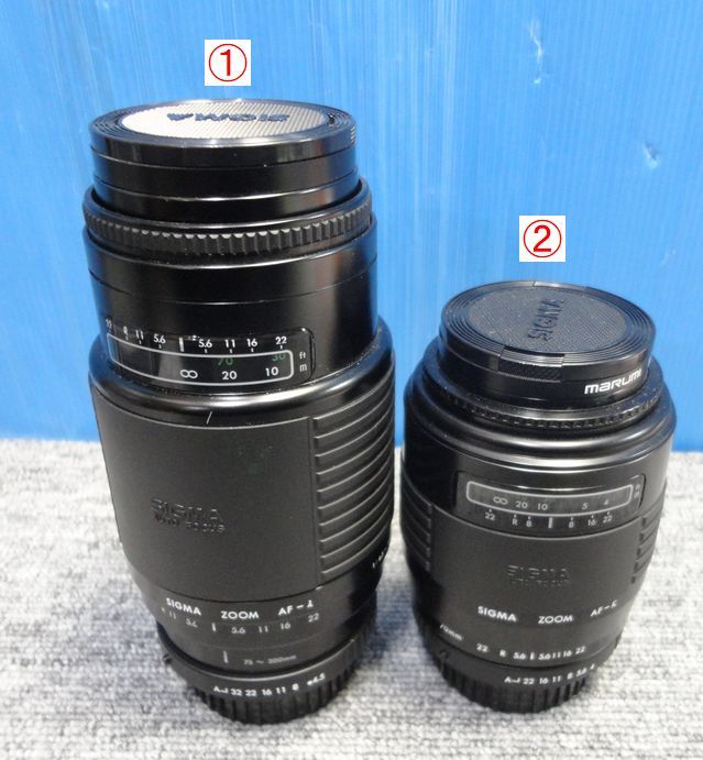 【YU466】SIGMA シグマ 一眼レフ用 交換レンズ Kマウント 2点セット ZOOM AF-λ75-300mm F4.5-5.6 ZOOM-k 70-210mm F4-5.6_画像1