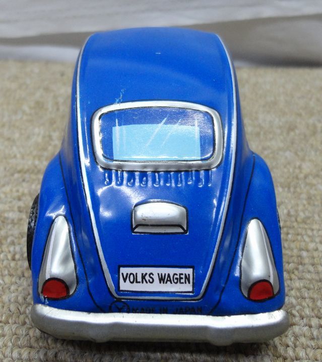 【NK140】レトロ ホビー ビートル ブリキ ミニカー フォルクスワーゲン 日本製 カラー青 ブルー フリクションタイプ Volkswagen_画像4