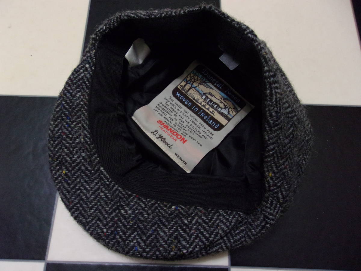 Shandon Headwear Ireland ハンチング M ~57cm位~ アイルランド製 シャンドンヘッドウエア ネップ PURE NEW WOOL Donegal Tweed Cap 帽子_画像8