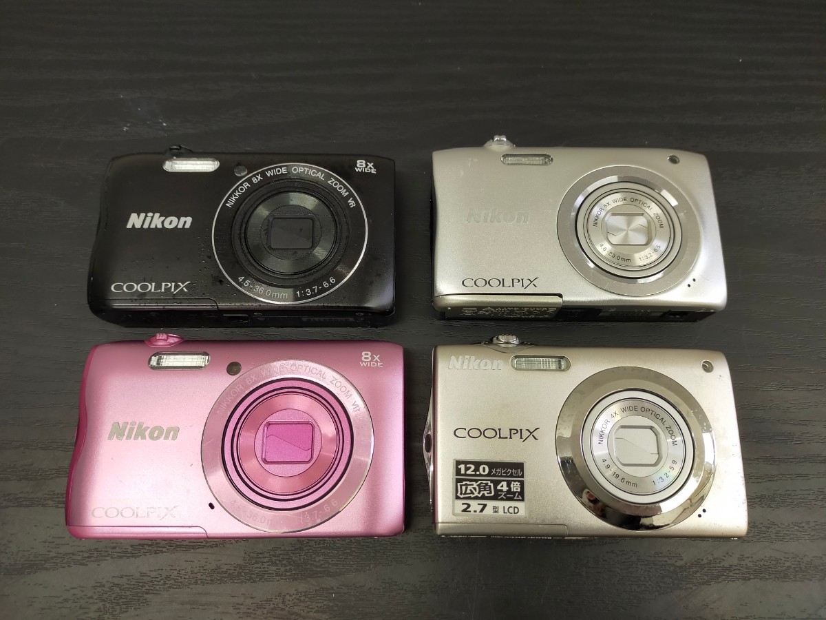 1円〜☆ Nikon ニコン コンパクトデジタルカメラ COOLPIX A300 A100 S3000 4個セット_画像1